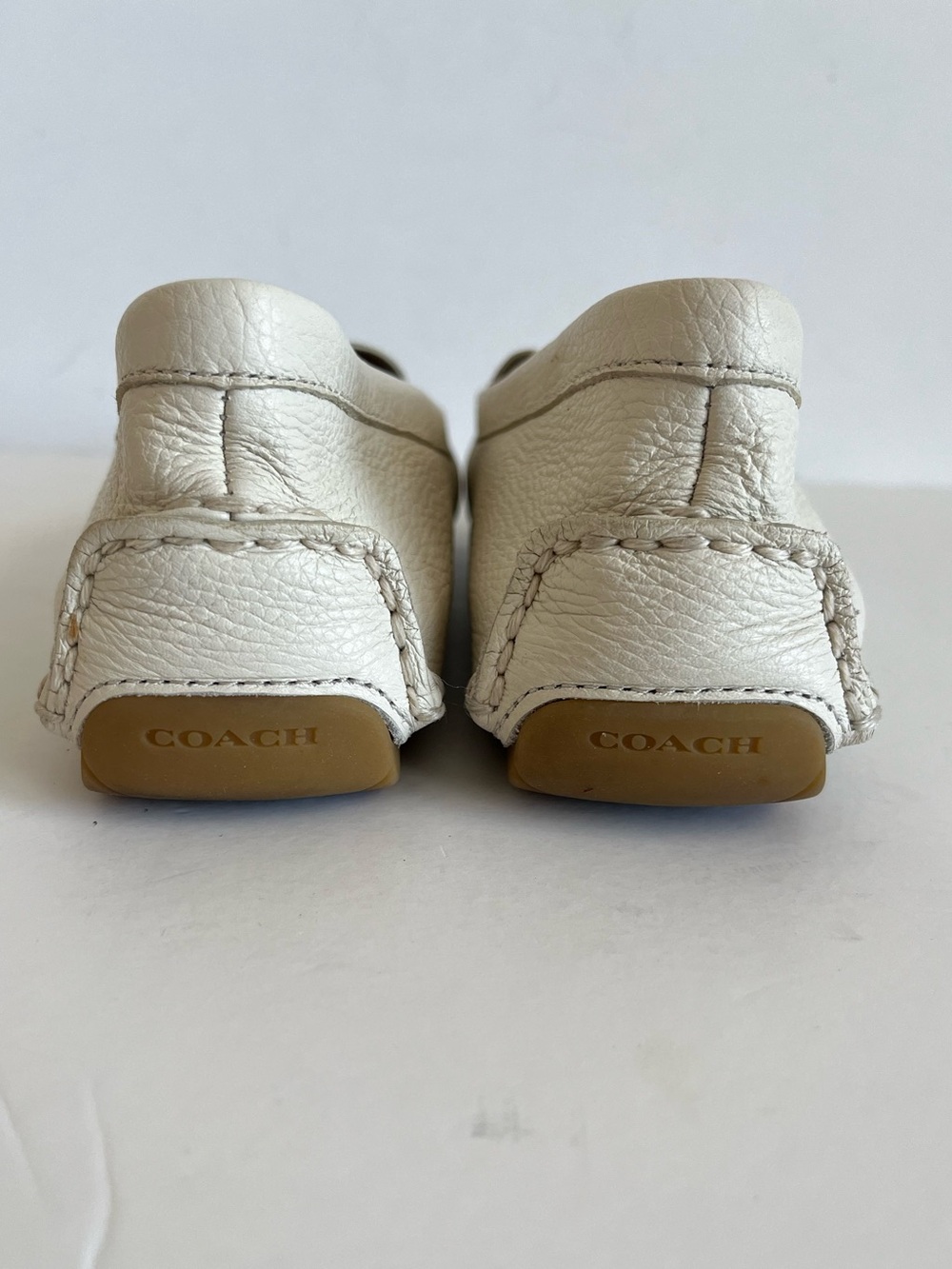 Coach Marley Leather Driver Loafers Chalk White Size 8.5B - Picture 4 of 11